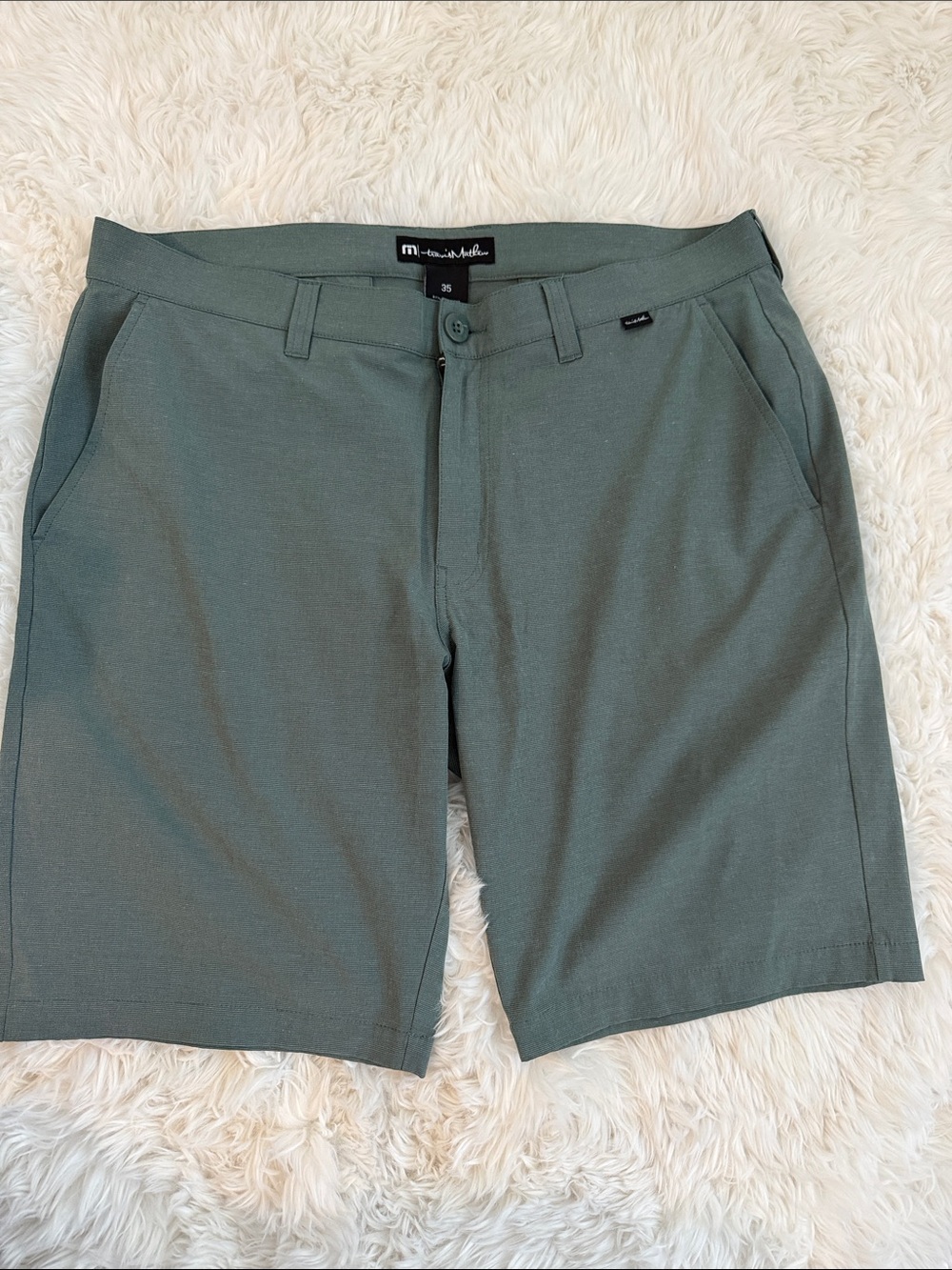 Travis Mathew Mens Sea foam Green Flat Front Shorts